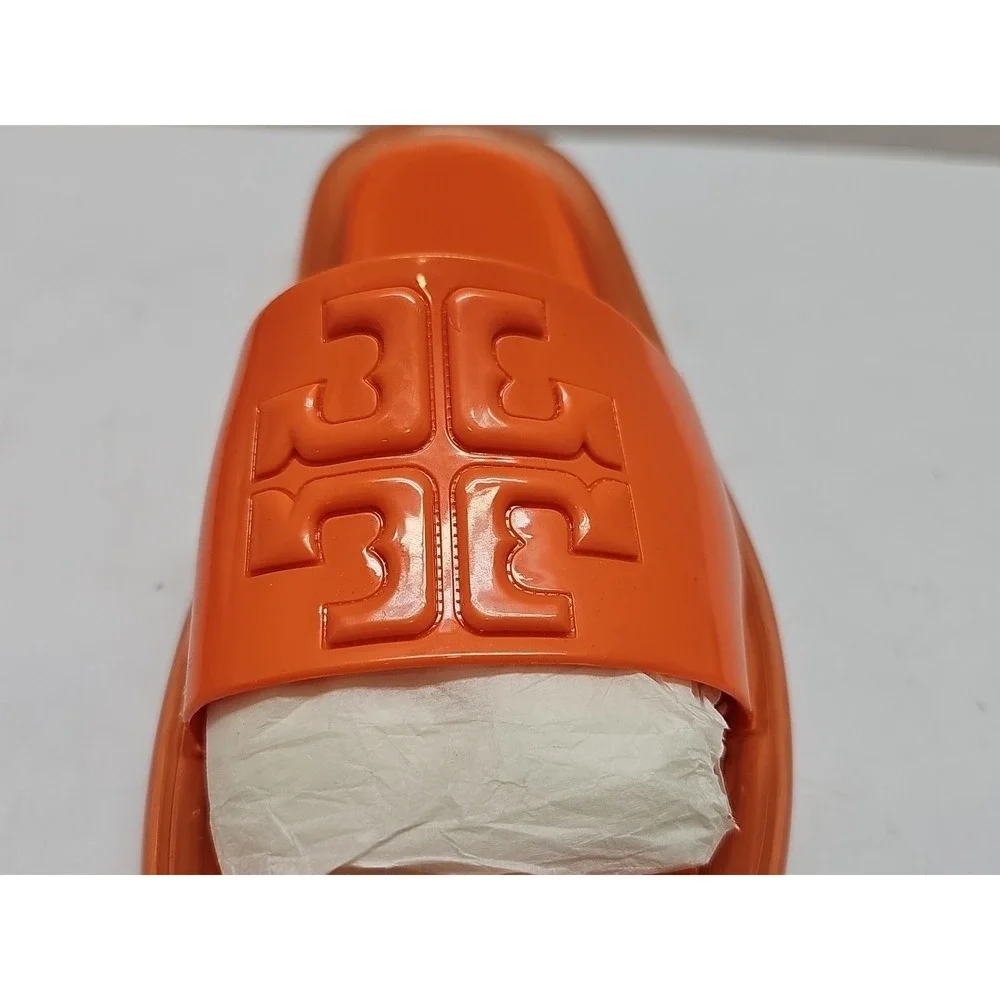 Tory Burch Bubble Jelly Slides Fluorescent Orange (Size 6B)